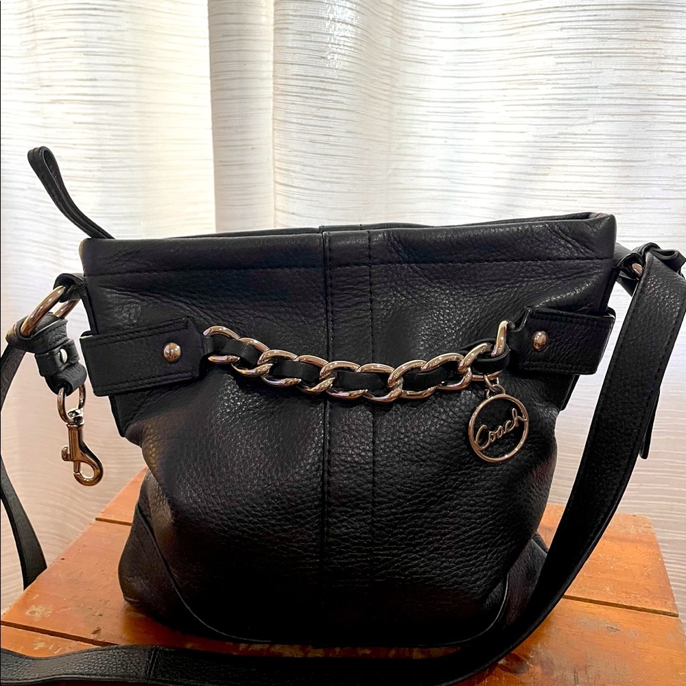 Coach Black leather purse, lightly used.